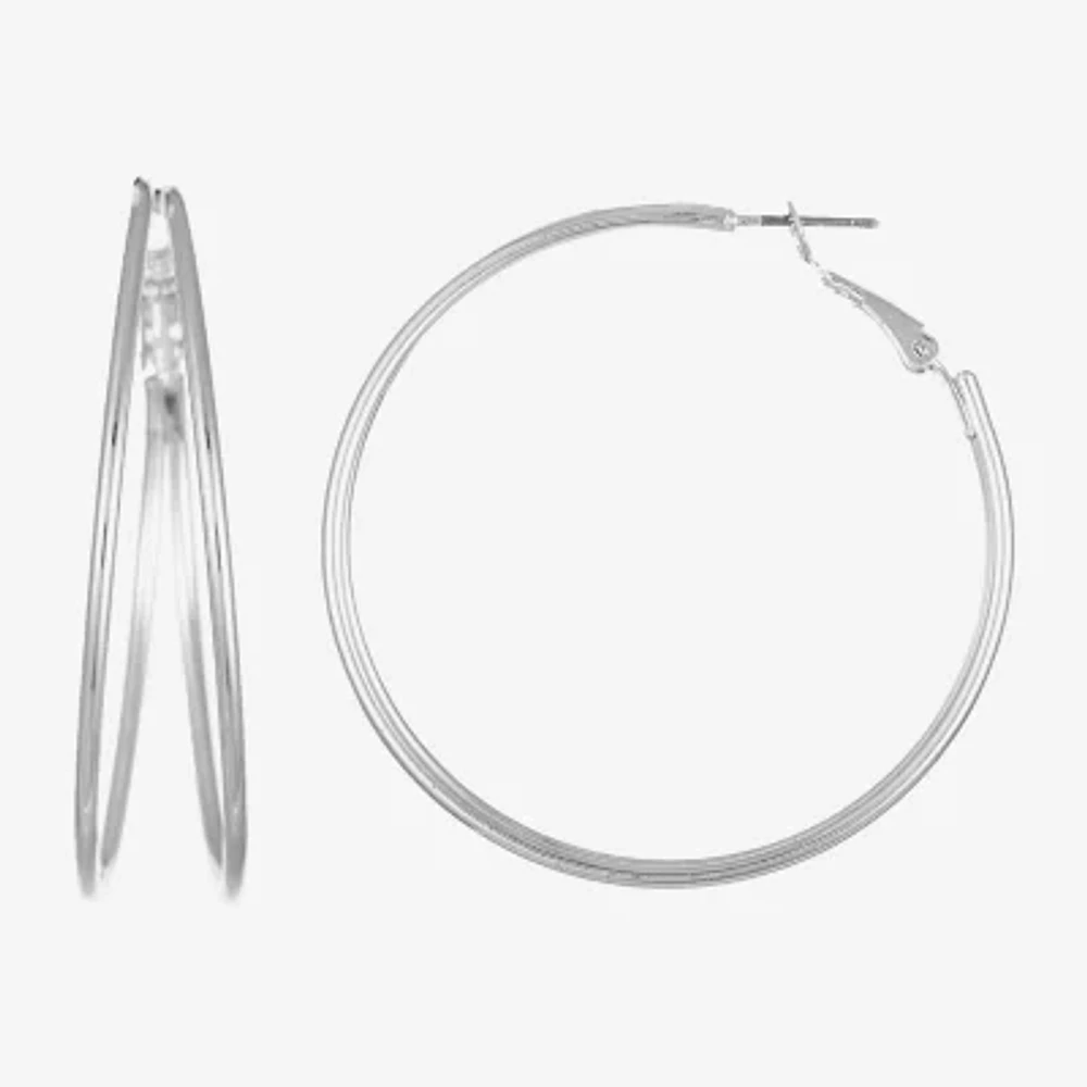 Liz Claiborne Large Wire Womens 48.3mm Hypoallergenic Hoop Earrings
