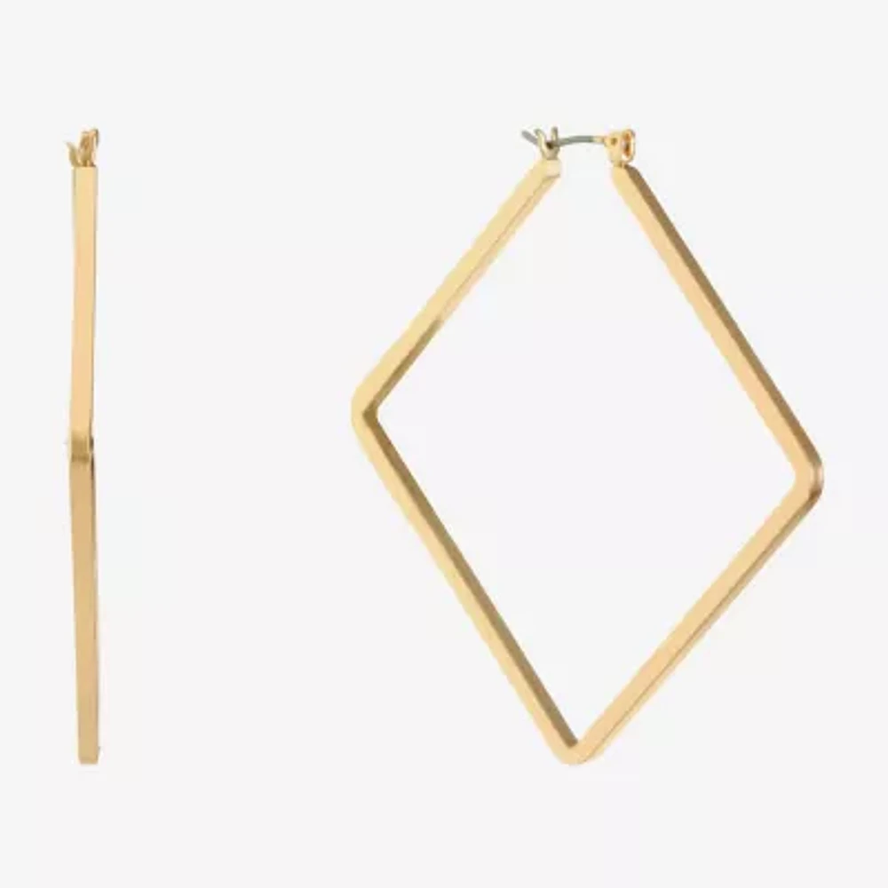 Liz Claiborne Gold Tone Womens 63mm Hypoallergenic Hoop Earrings