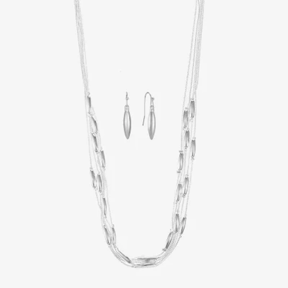 Liz Claiborne Multi-Strand Necklace And Drop Earring Womens 2-pc. Jewelry Set