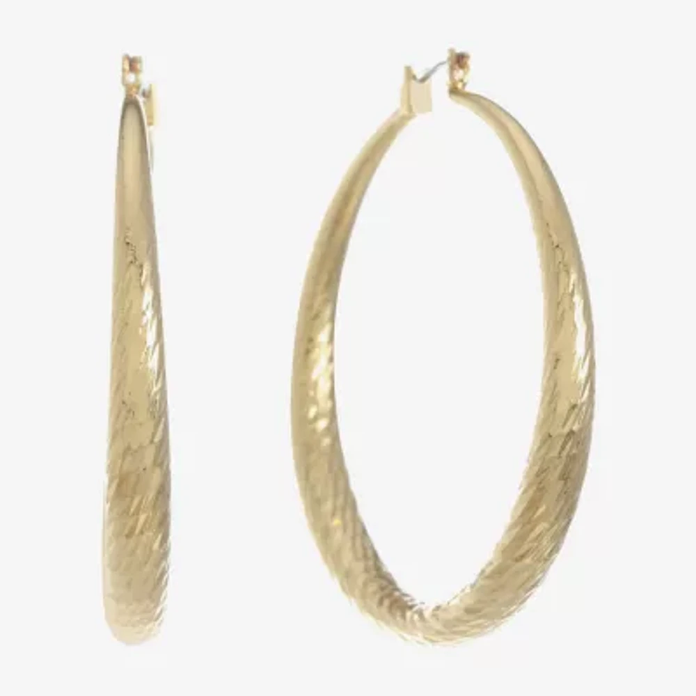 Monet Jewelry Womens 53mm Hypoallergenic Hoop Earrings