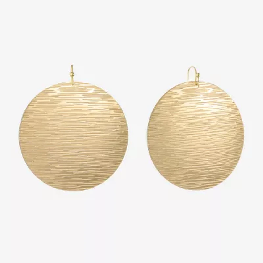 Liz Claiborne Gold Tone Round Womens Drop Earrings