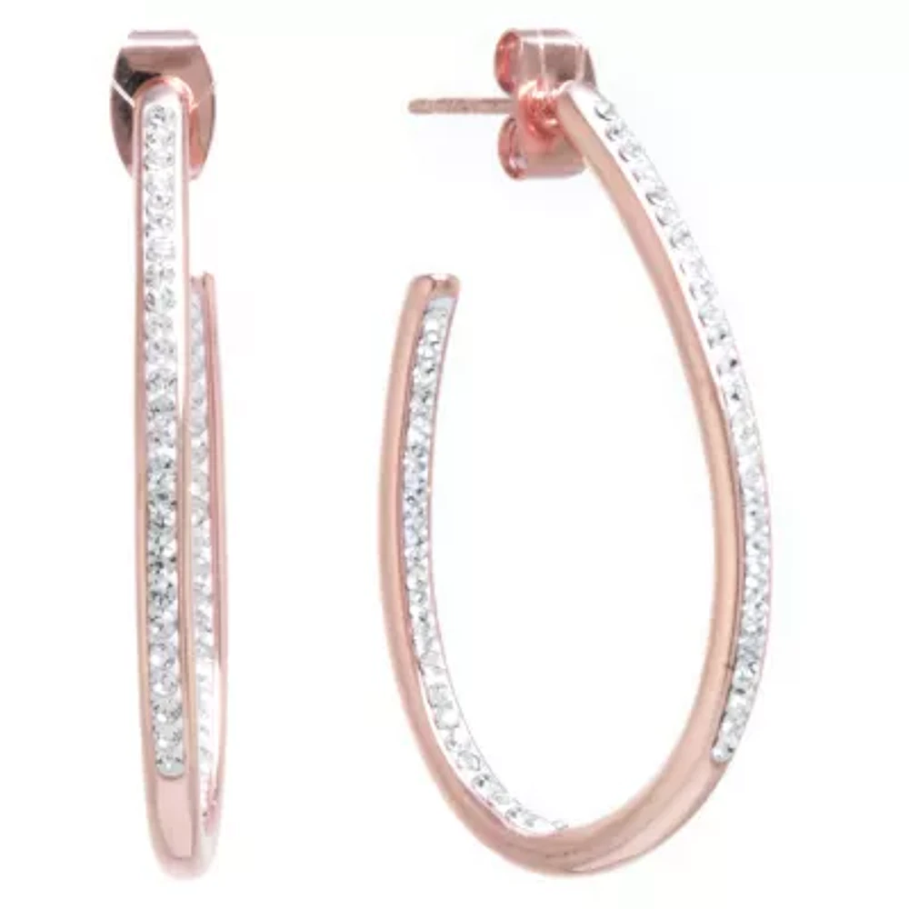 Sparkle Allure Womens 14k Rose Gold Over Brass 35mm Hoop Earrings