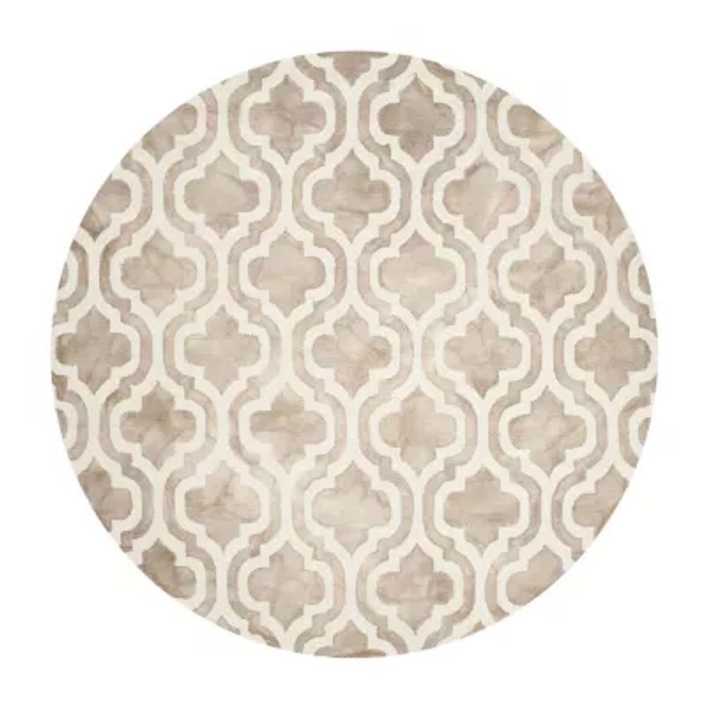 Safavieh Dip Dye Collection Elfrida Geometric Round Area Rug
