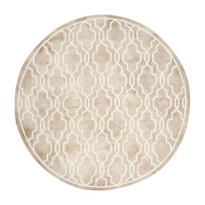 Safavieh Dip Dye Collection Jalen Geometric Round Area Rug