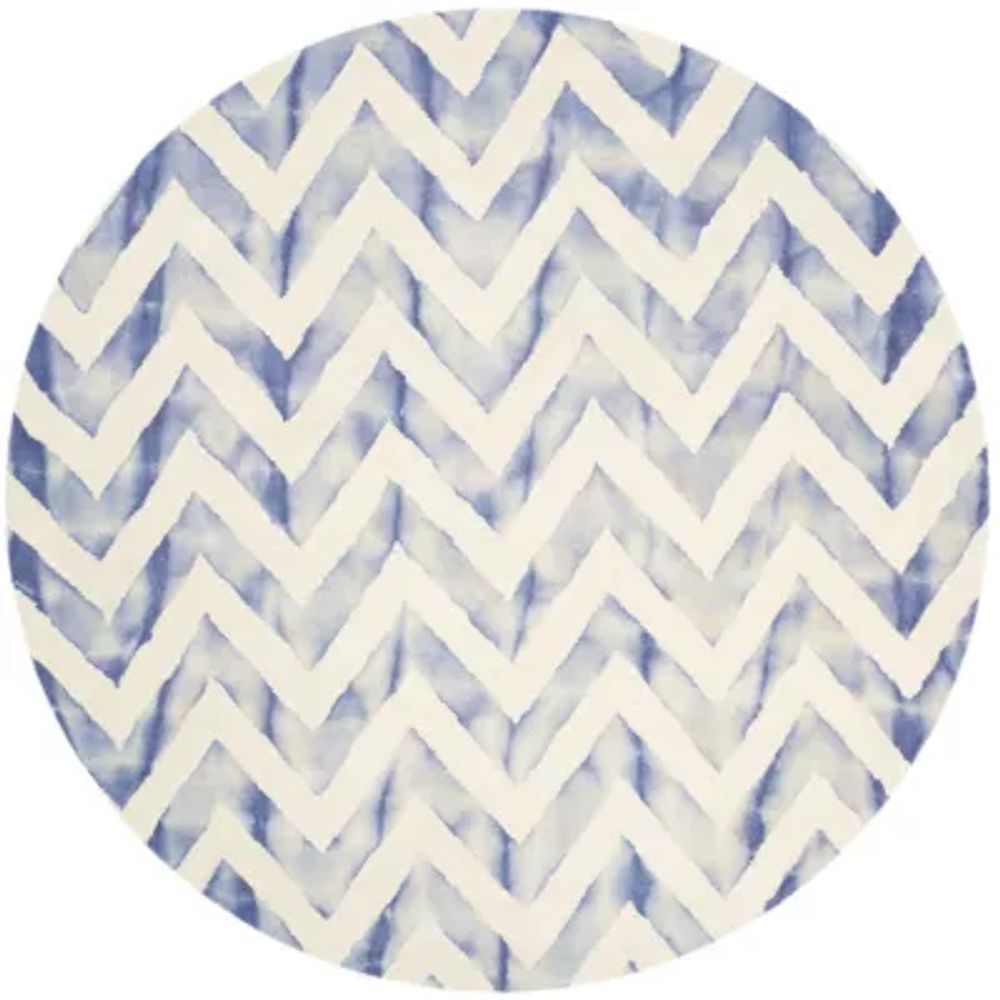 Safavieh Dip Dye Collection Ronnie Chevron Round Area Rug