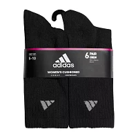 adidas Cushioned 6 Pair Crew Socks Womens