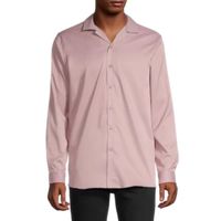 J. Ferrar Satin Mens Long Sleeve Cuffed Sleeve Slim Fit Button-Down Shirt