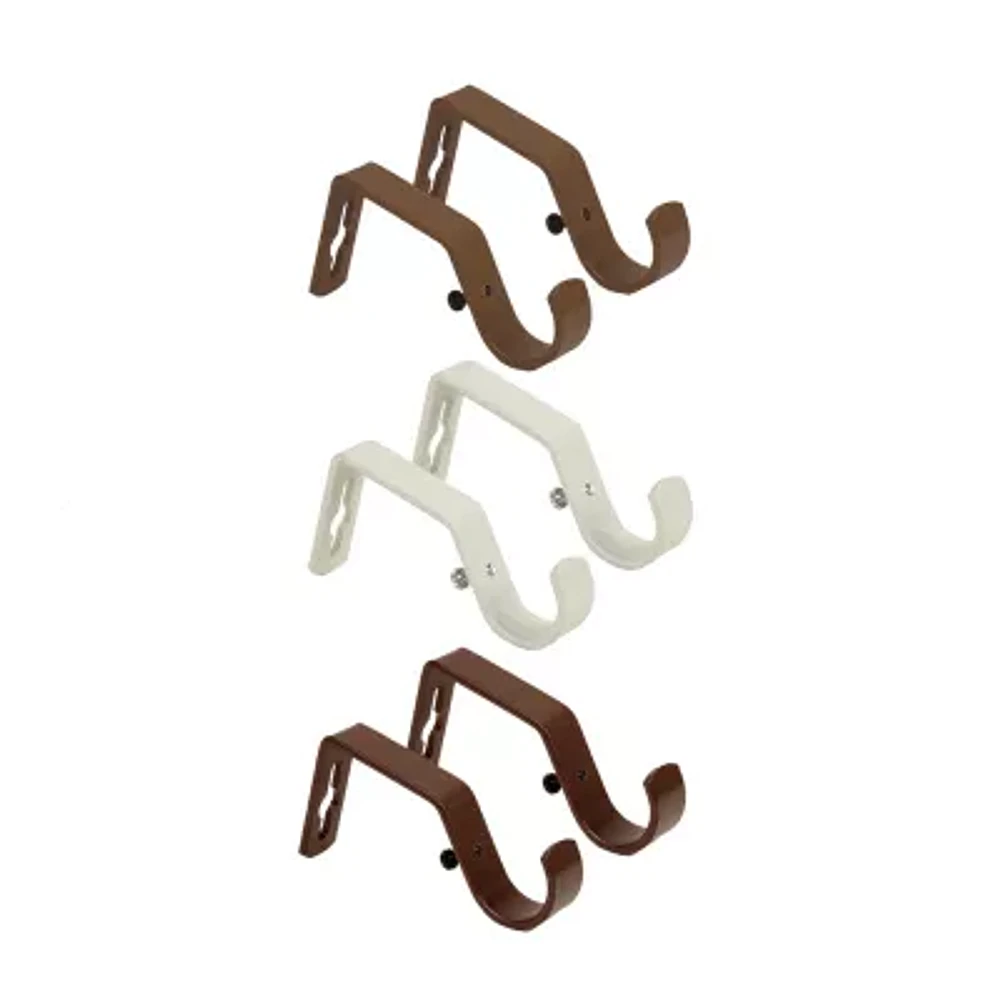 Rod Desyne 1" Metal Faux Wood 2-pc. Curtain Brackets