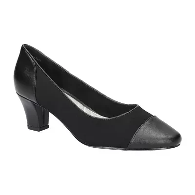 Easy Street Womens Wes Cap Closed Toe Block Heel Pumps