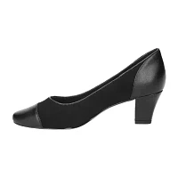 Easy Street Wes Womens Cap Closed Toe Block Heel Pumps