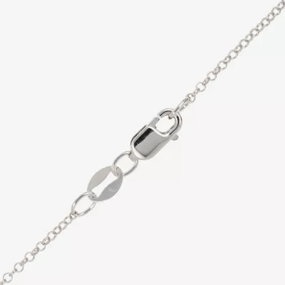 DiamonArt® Cubic Zirconia Sterling Silver Cluster Drop Necklace