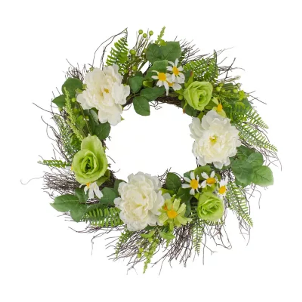 Northlight 22in Mixed Floral Wreath