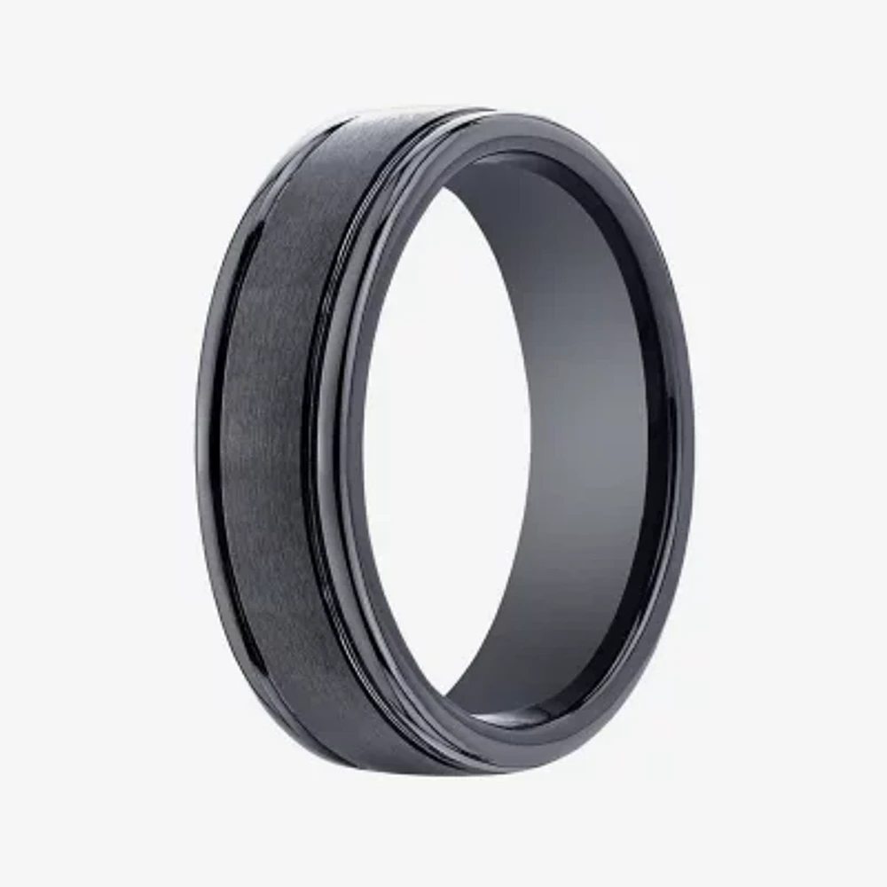 Mens Comfort Fit 7mm Black Cobalt Wedding Band