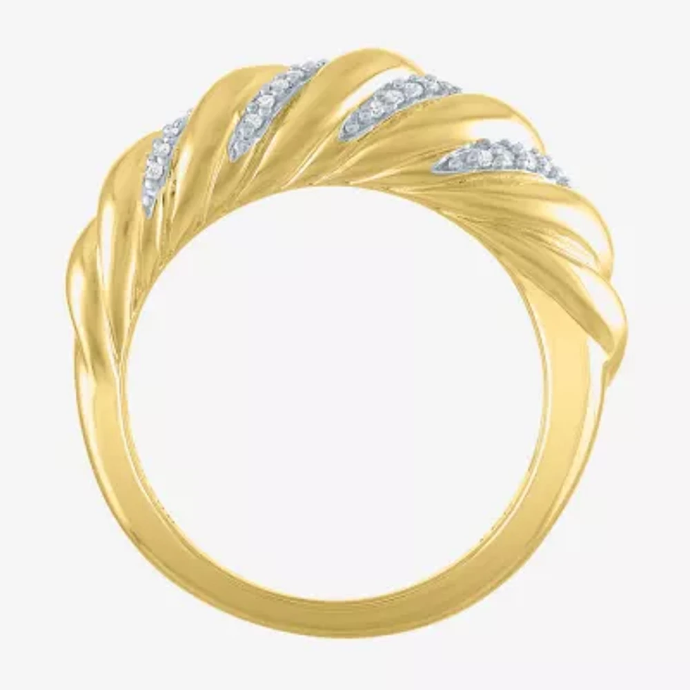 Diamond Addiction (G-H / I1-I2) Womens 7MM 1/10 CT. T.W. Lab Grown White 14K Gold Over Silver Band