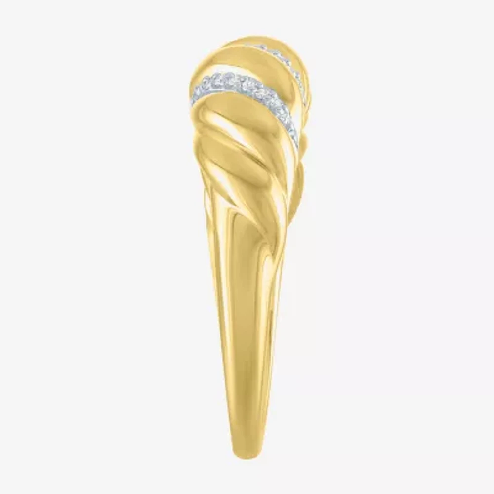 Diamond Addiction (G-H / I1-I2) Womens 7MM 1/10 CT. T.W. Lab Grown White 14K Gold Over Silver Band