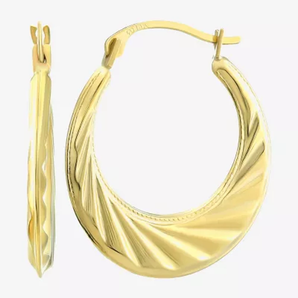 Womens 14K Gold 18mm Round Hoop Earrings