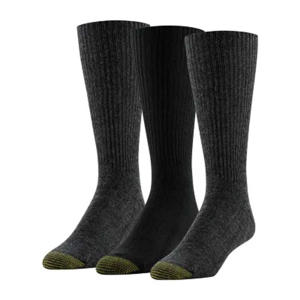 Gold Toe Fluffies Mens 3 Pair Crew Socks