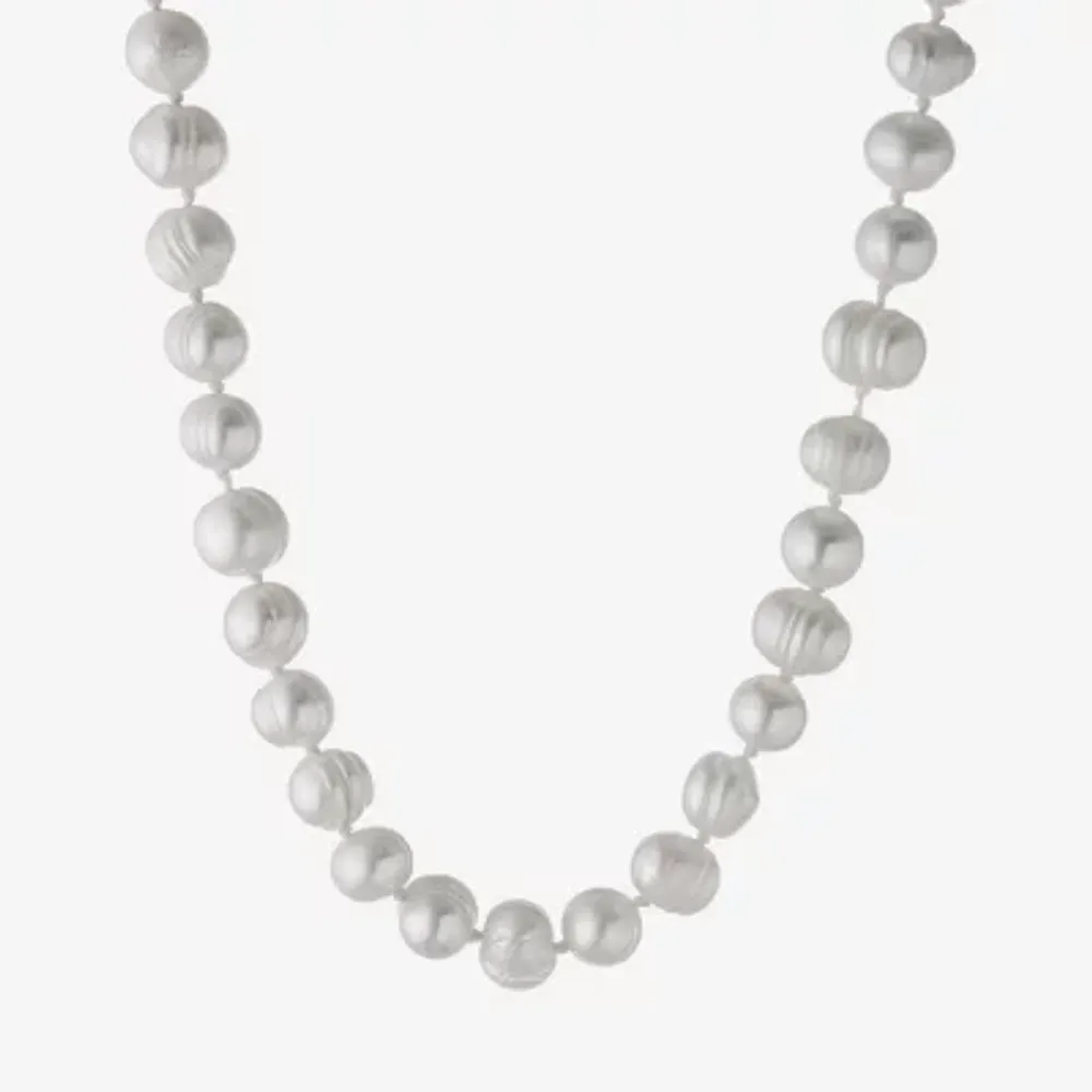 Silver Treasures Womens White 16 Inch Strand Necklace
