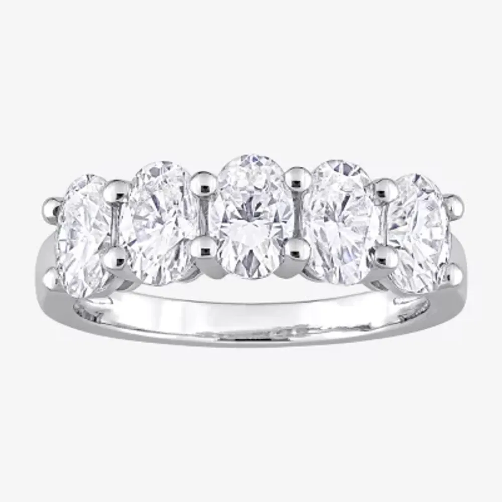 Womens 2MM 2 1/2 CT. T.W. Lab Created White Moissanite 10K Gold Eternity Band