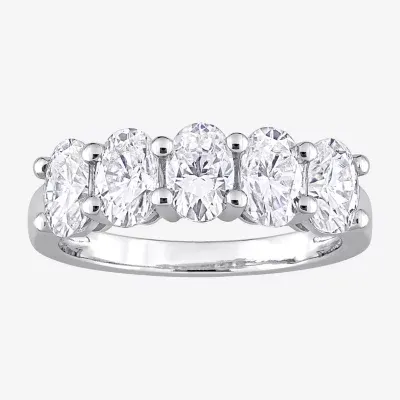 Womens 2MM 2 1/2 CT. T.W. Lab Created White Moissanite 10K Gold Eternity Band