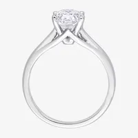 Womens Lab Created White Moissanite 14K Gold Solitaire Engagement Ring