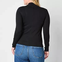 a.n.a Womens Mock Neck Long Sleeve T-Shirt