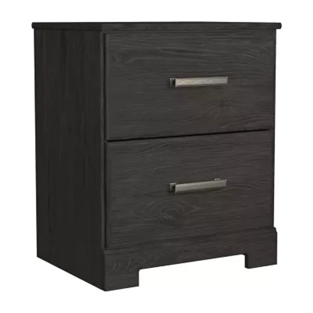 Signature Design by Ashley Belachime 2-Drawer Nightstand in Charcoal