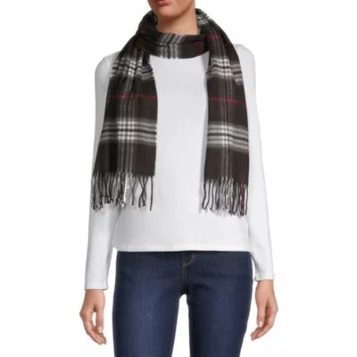 V. Fraas Plaid Oblong Scarf