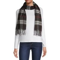 V. Fraas Plaid Oblong Scarf