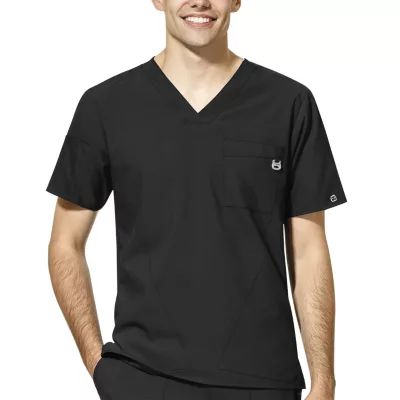 Wink® W123 Mens V Neck Short Sleeve Moisture Wicking Wrinkle Resistant Quick Dry Scrub Top
