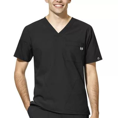 Wink® Mens Big V Neck Short Sleeve Moisture Wicking Wrinkle Resistant Quick Dry Scrub Top