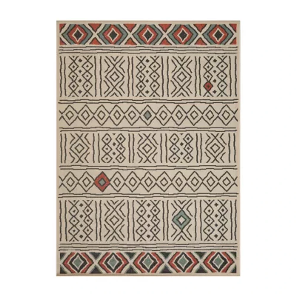 Evette Rios X LR Home Tribal Diamond Indoor Outdoor Rectangular Area Rug