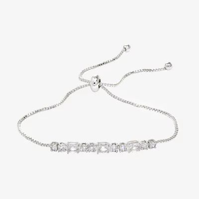 Sparkle Allure Birthstone Womens Red Cubic Zirconia Bolo Bracelet