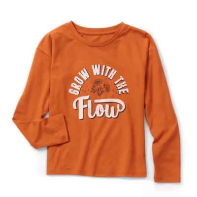Thereabouts Little & Big Girls Round Neck Long Sleeve Graphic T-Shirt
