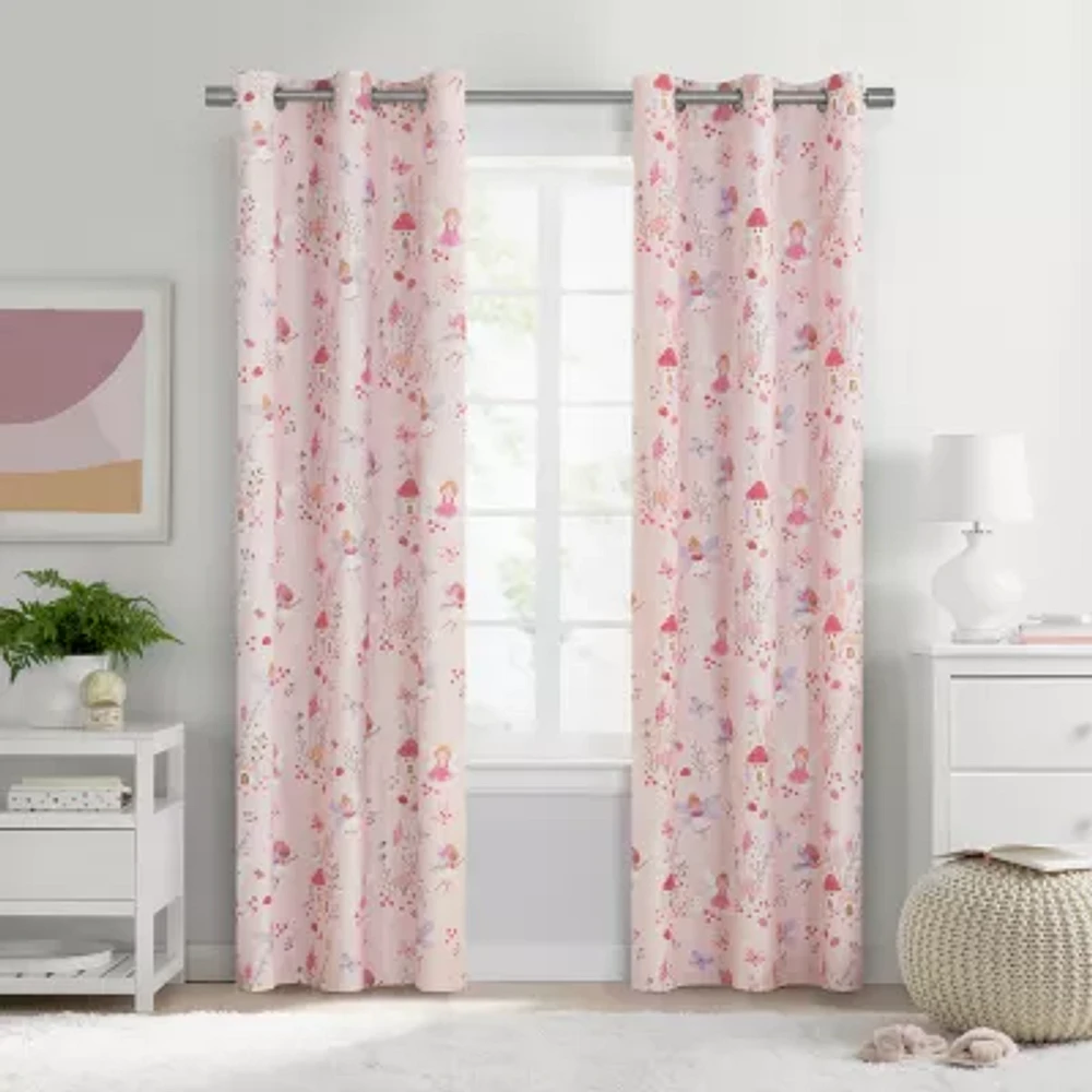Under the Stars Kids Hayden Fairy Grommet Top Energy Saving 100% Blackout Single Curtain Panel