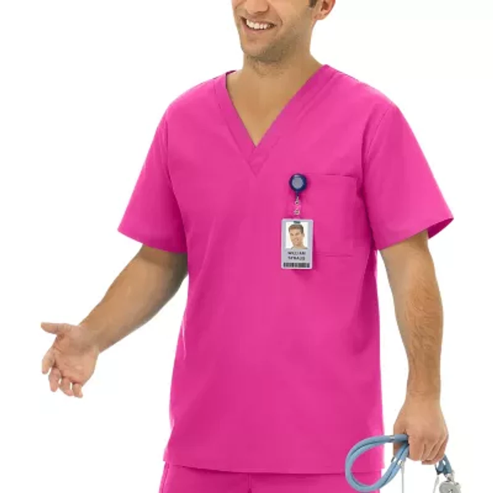 Fundamentals By White Swan 14900 1-Pocket Unisex Adult Big and Tall V Neck Short Sleeve Scrub Top