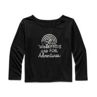 Thereabouts Little & Big Kid Girls Easy-on + Easy-off Round Neck Long Sleeve Adaptive Regular Fit Graphic T-Shirt
