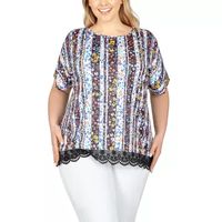 Larky Lark Womens Scoop Neck Short Sleeve Plus T-Shirt