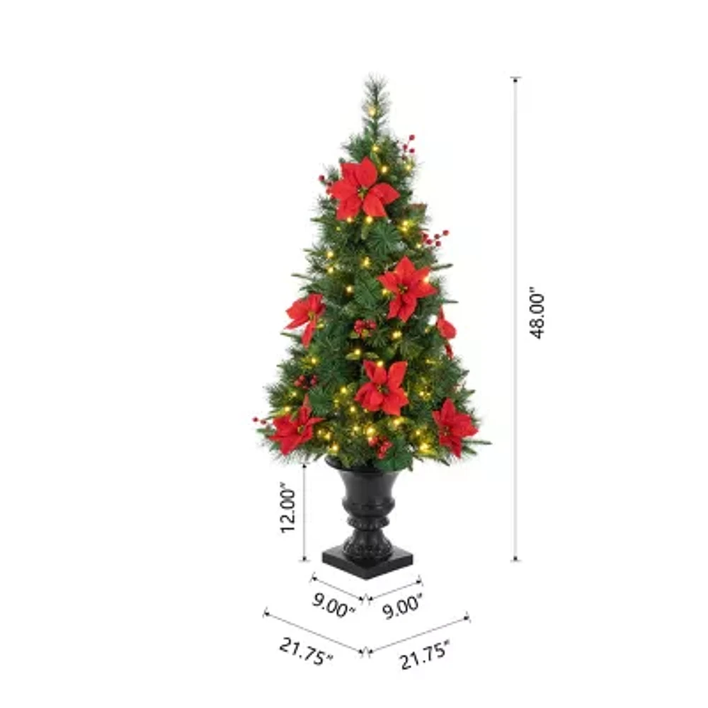 Glitzhome Pre-Lit Porch Foot Pine Christmas Tree