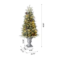 Glitzhome 4 Ft 2-pc Pre-Lit Porch Pine Christmas Tree