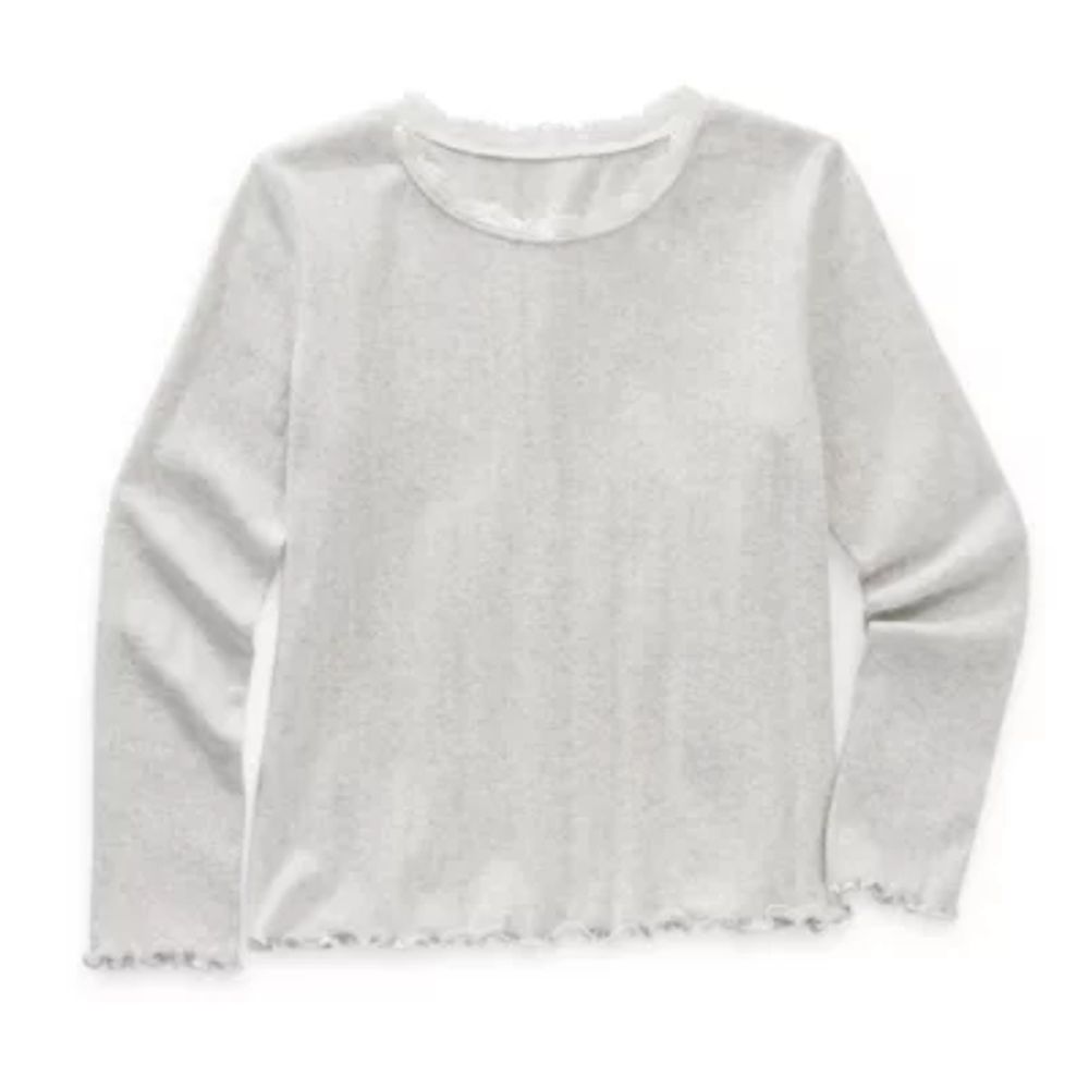 Thereabouts Little & Big Kid Girls Scoop Neck Long Sleeve T-Shirt