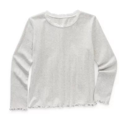 Thereabouts Little & Big Kid Girls Scoop Neck Long Sleeve T-Shirt