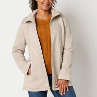 Liz Claiborne Womens Hooded Midweight Petite Jacket