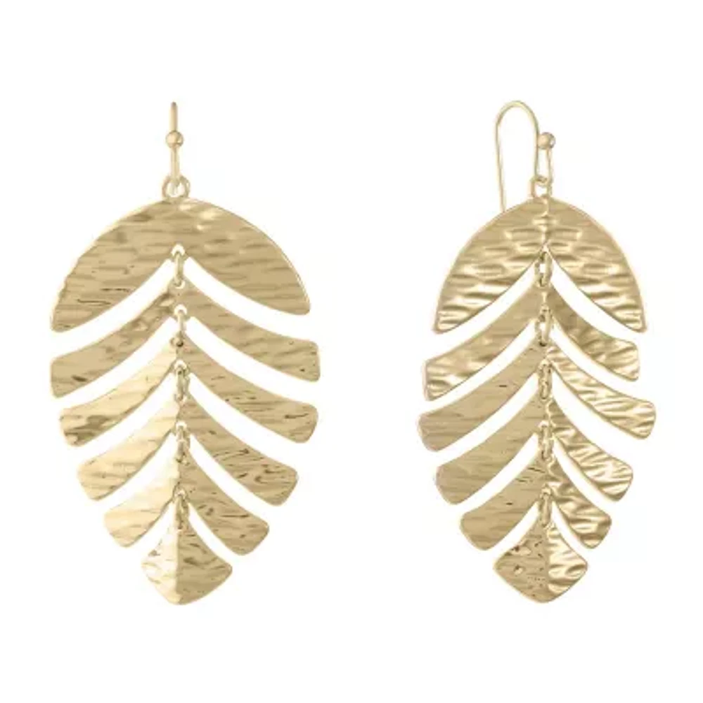 Liz Claiborne Gold Tone Womens Drop Earrings