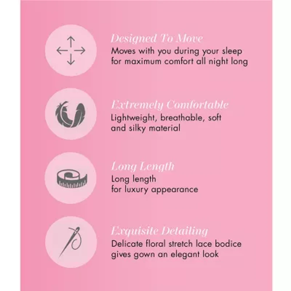 Exquisite Form Womens V Neck Sleeveless Average Figure Nightgown