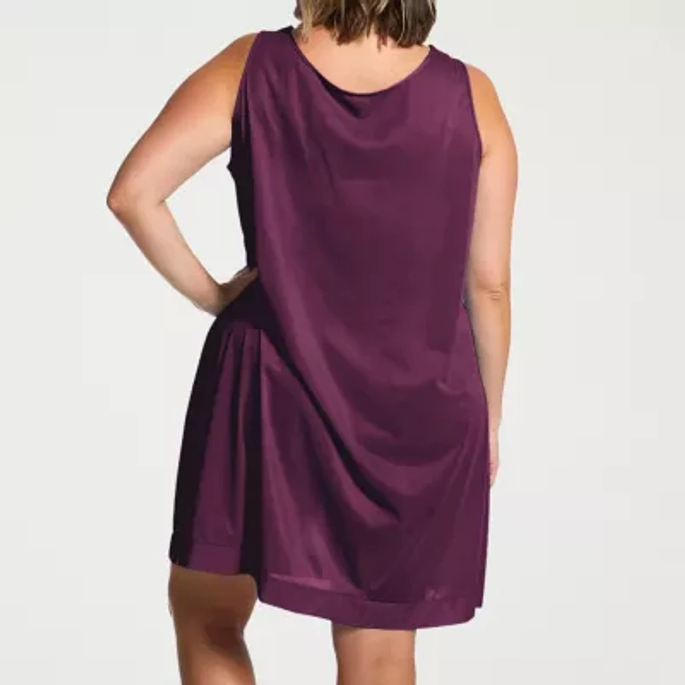 Exquisite Form Womens V Neck Sleeveless Plus Nightgown