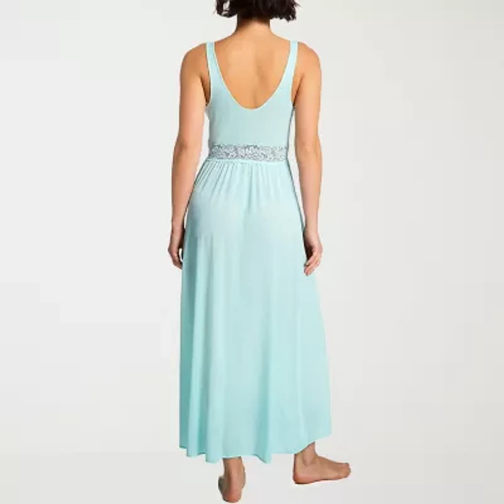 Exquisite Form Womens V Neck Sleeveless Average Figure Nightgown