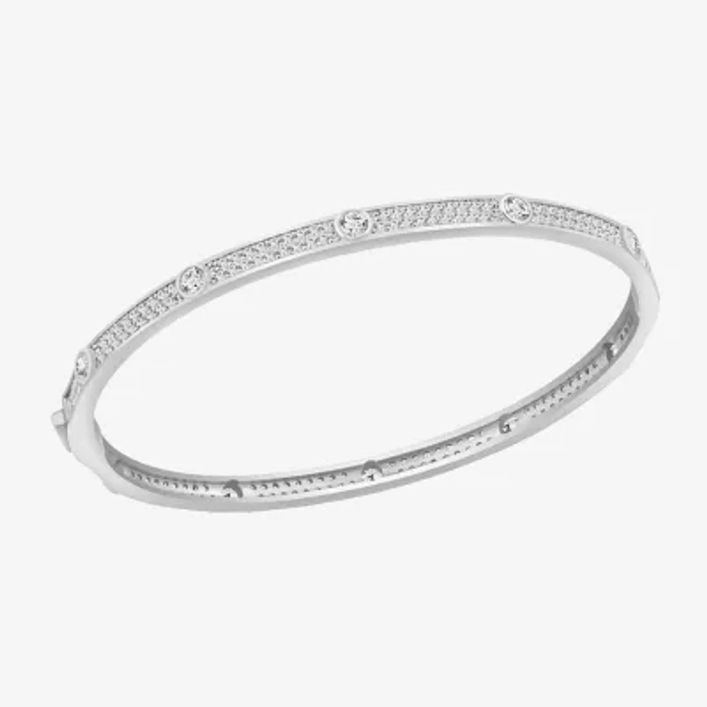 Diamonart Womens Cubic Zirconia Sterling Silver Bangle Bracelet