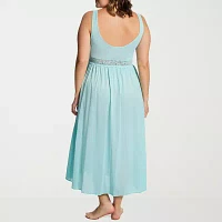 Exquisite Form Womens V Neck Sleeveless Plus Nightgown