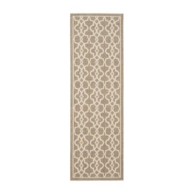 Safavieh Courtyard Collection Ariana Oriental Indoor/Outdoor Runner Rug